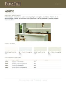 Galerie line sheet
