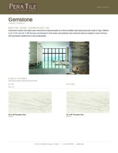 Gemstone line sheet