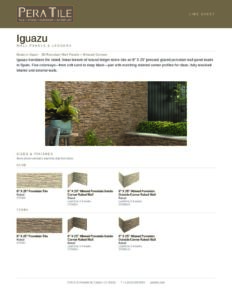 Iguazu line sheet