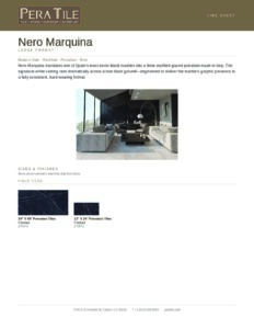 Nero Marquina line sheet
