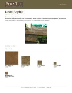 Noce Sephia line sheet