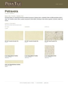 Petravera line sheet