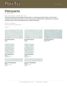 Pietrasanta line sheet