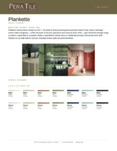Plankette line sheet