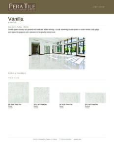 Vanilla line sheet