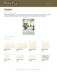 Verano line sheet