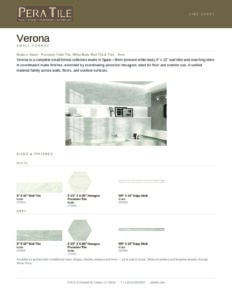 Verona line sheet