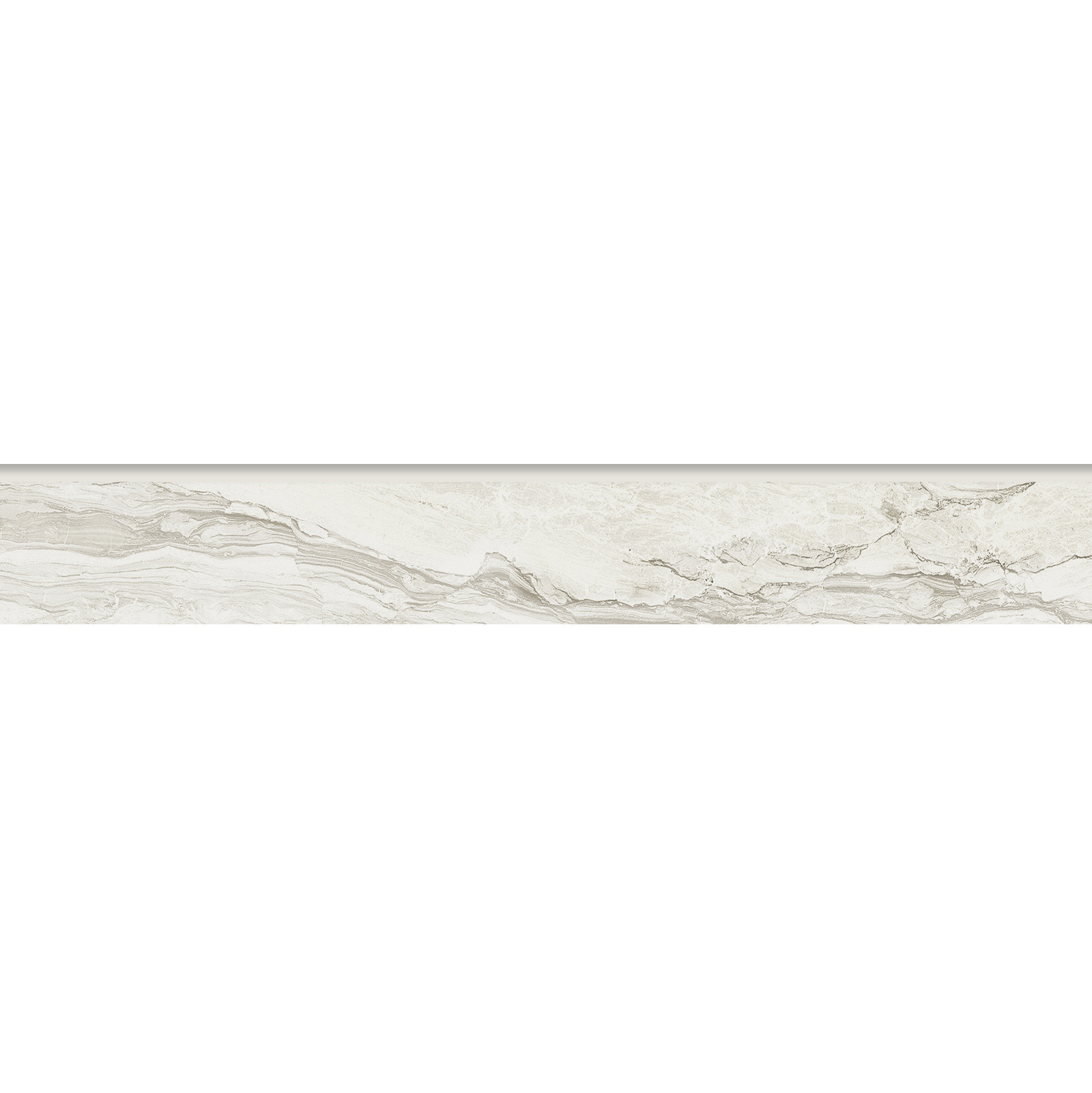 3 1/2" X 24" Gemstone Glazed Bullnose: White