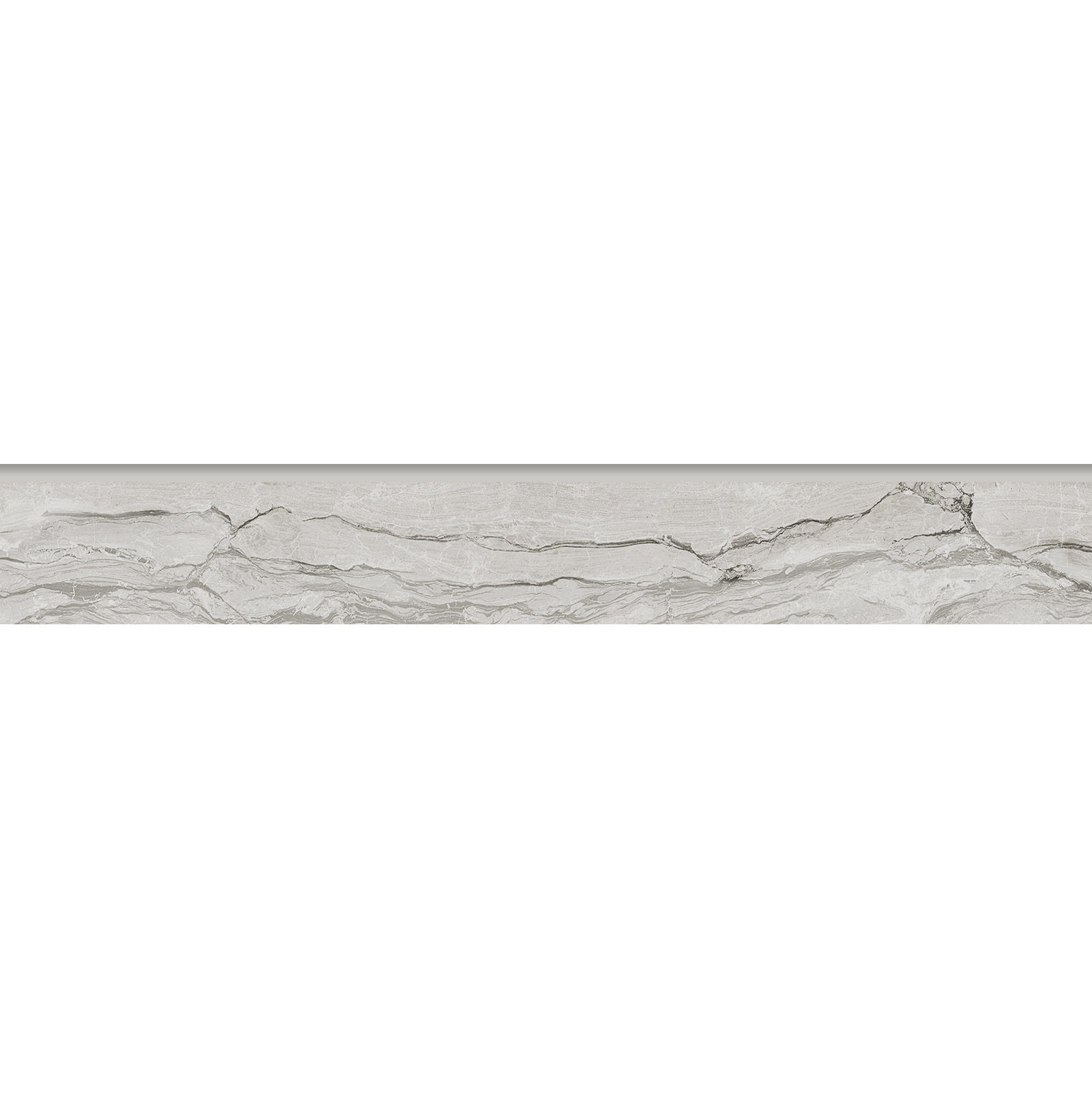 3 1/2" X 24" Gemstone Glazed Bullnose: Silver