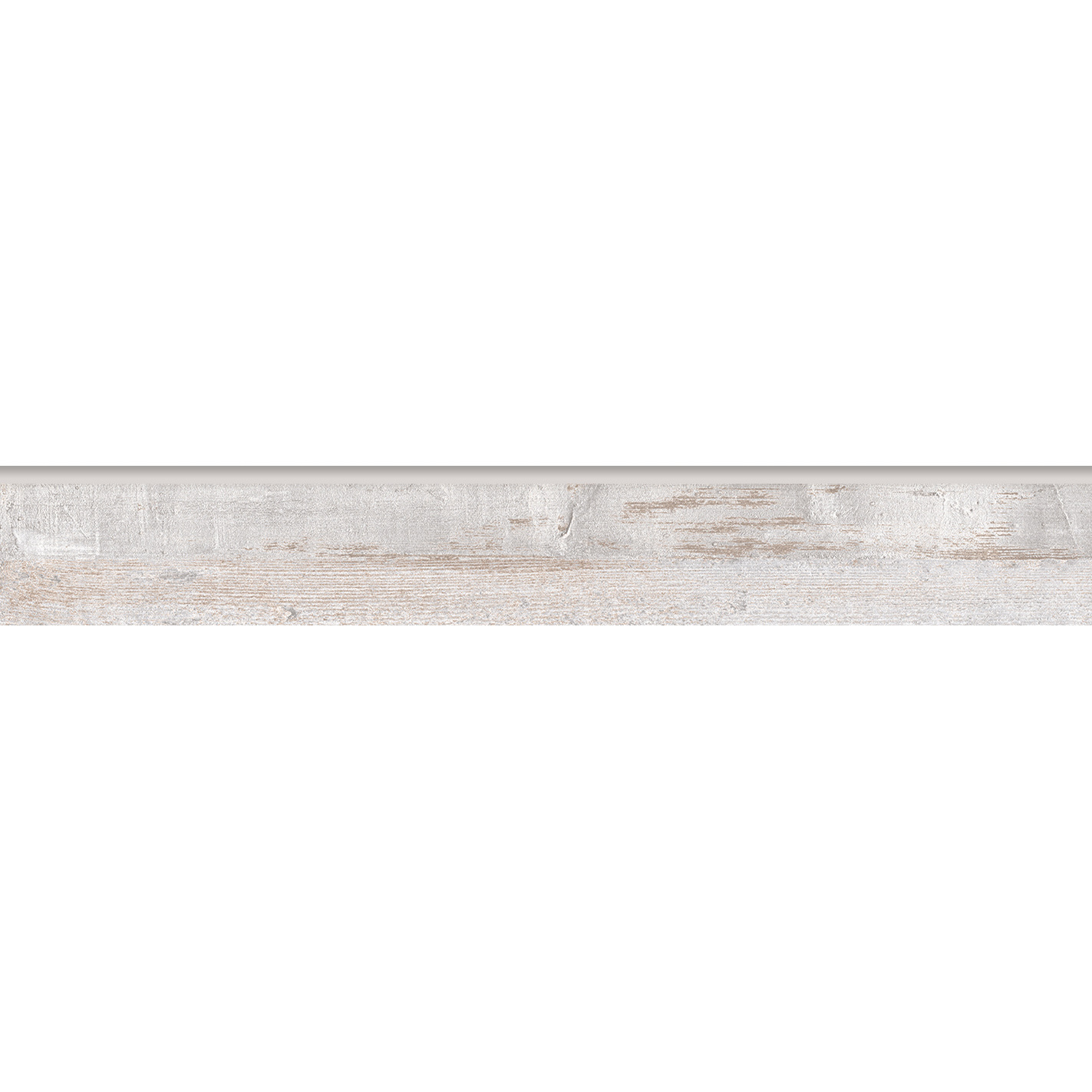 3 1/2" X 24" Vintage Wood Porcelain Glazed Bullnose : White
